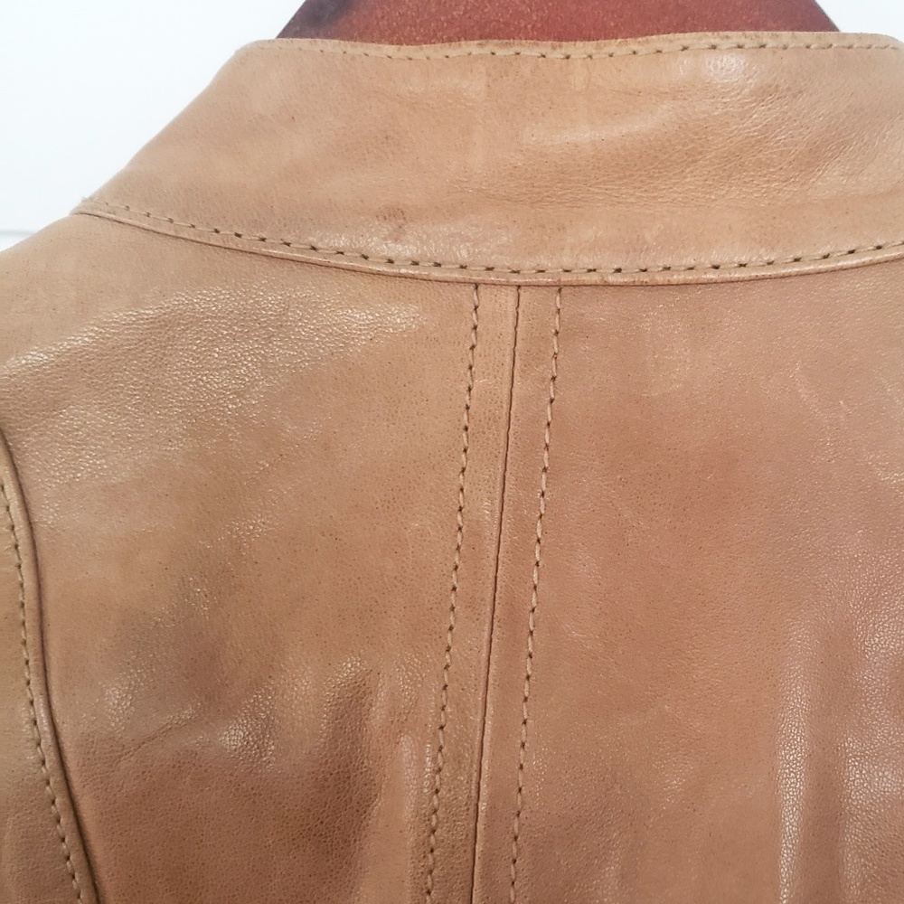 Beautiful tan Lucky Brand leather jacket XS - Picture 6 of 8